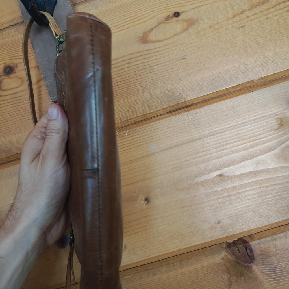 Hobo The Original Glazed Brown Leather Clutch Wristlet Bag ZA4 - Picture 5 of 12